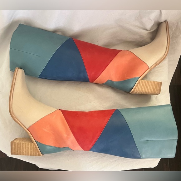 Jeffrey. Campbell RARE PATCHWORK CALIMITY KNEE HIGH HEEL BOOTS 8 HOT! - Picture 7 of 15